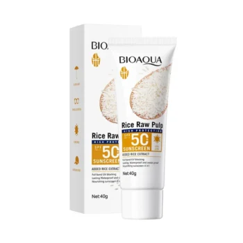 Bioaqua SPF50+ PA+++ Rice Raw Pulp Sunscreen – 40g